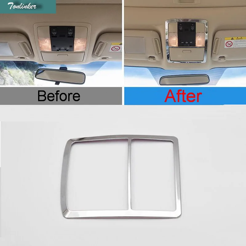 

Tonlinker 1 PCS DIY Car Styling New ABS Mirror The Readlight Light Box Cover Case Stickers for Toyota Prado 2014-15 Accessories