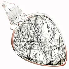 Lovegem подлинный черный рутил кулон 925 пробы серебро, 39 мм, AP3315