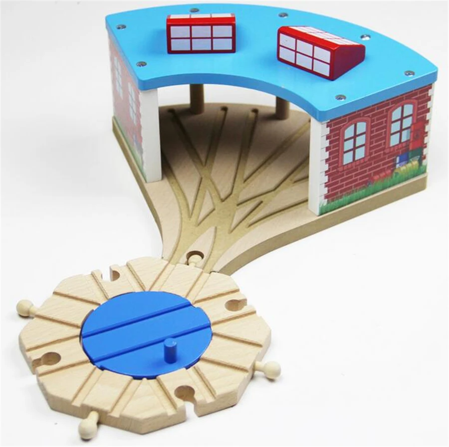 

Fashion Tomas and Friends Railwayt train Track Wooden house parking slot toys for baby Children gifts Free Shipping