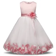 Рождественское платье с цветочным узором для девочек; платье-пачка принцессы для свадебных торжеств; платья для девочек-подростков; платье для церемонии; детская одежда
