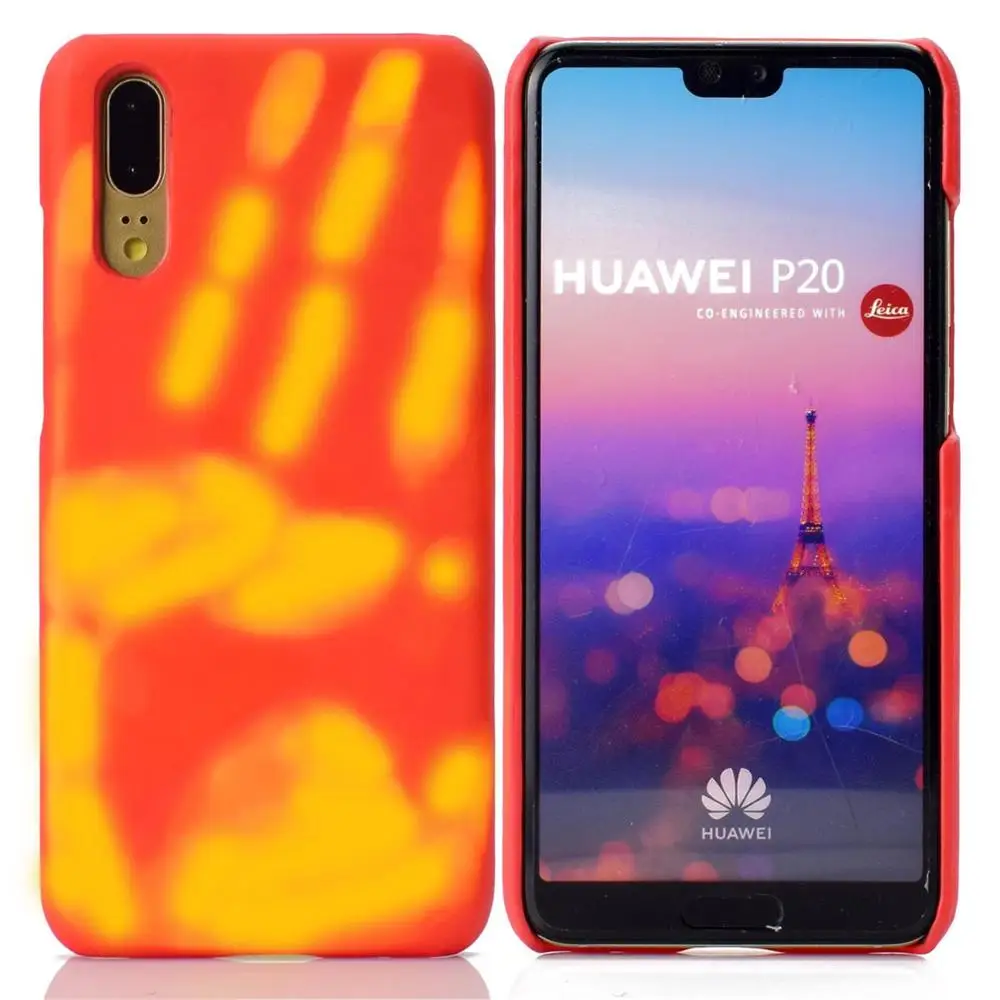 Горячая Распродажа! Цветной термочувствительный чехол для телефона huawei mate 20 lite с матовым термосенсором для huawei p20 pro - Цвет: Оранжевый