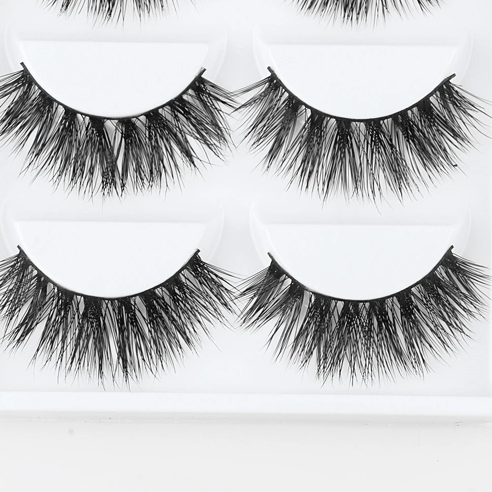 

5Pairs Makeup 100% Mink Natural Thick Black Long 3D False Eyelashes Fake Eye Lashes Make up Extension Tools Kit Packaging Box