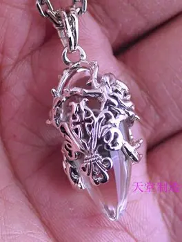 

Genuine GV925 silver thorns roses bags of white crystal pendant
