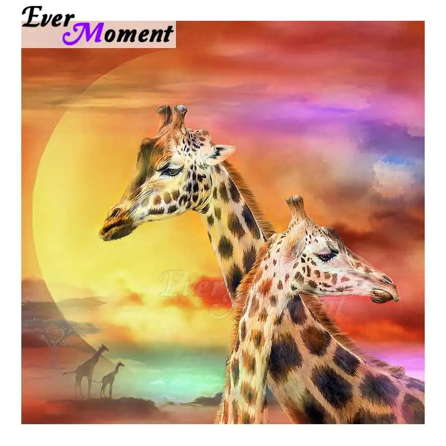 

Ever Moment Diamond Painting Full Square Drill Colorful Giraffe Picture Of Rhinestone Diamond Embroidery Cross Stitch 3F443