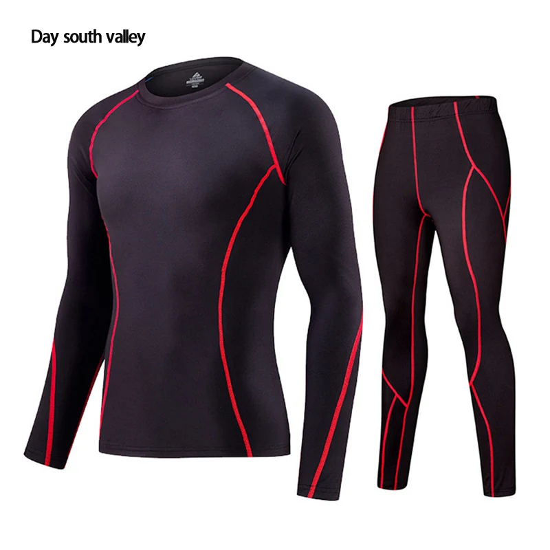 

Men's fitness crossfit MMA clothing rash guarda tracksuit for men 2017 compression thermal underwear set
