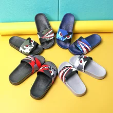 Детские тапочки из пвх; домашние сандалии; яркие детские тапочки с рисунком акулы; домашняя обувь для мальчиков и девочек; нескользящие Тапочки для ванной