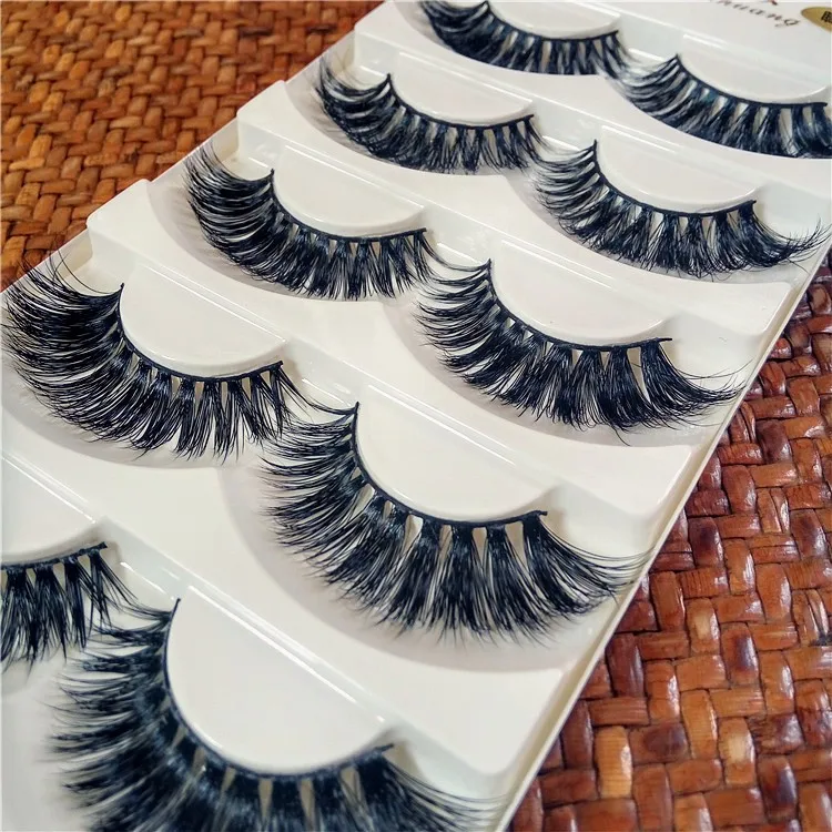 High Quality Sexy 5 pairs 100% true mink 3D Eyelash thick false eyelashes Beauty Thick Long False Mink Eyelashes Fake Lashes 018 | Красота и