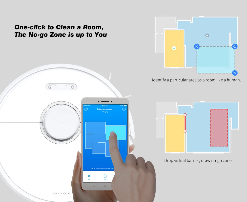 Roborock S6 Robot Vacuum Cleaner Home Automatic Sweeping Mopping Dust Sterilize 2000PA Smart Planned Machine Remote Control