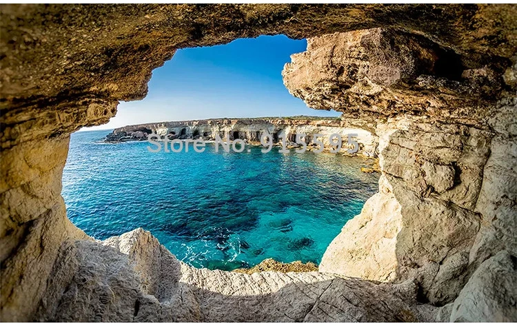 Custom Photo Wallpaper 3D Cave Seascape Mural Modern Living Room Sofa TV Background Wall Painting Wall Papers Home Decor Picture