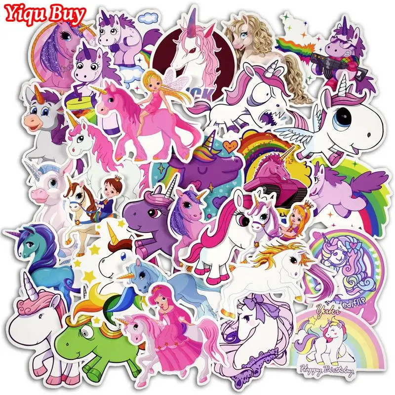 30-pcs-colorful-cute-unicorn-stickers-for-laptop-car-styling-phone-luggage-bike-motorcycle-mixed-cartoon-pvc-waterproof-sticker