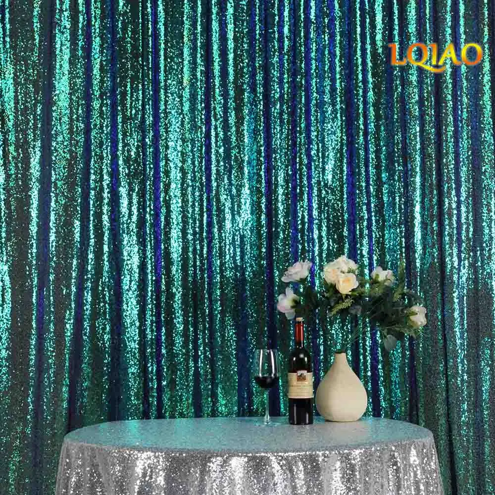 

10x10FT Iridescent Green Sequin Fabric Backdrop Wedding Photo Booth Backdrops for photography studio/Party/Christmas Decoration