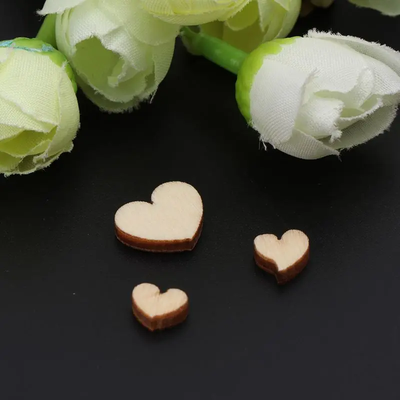 

300Pcs Wooden Love heart Blank Wood Slices Buttons Craft Scrapbooking Embellishment DIY Party Home Decoration