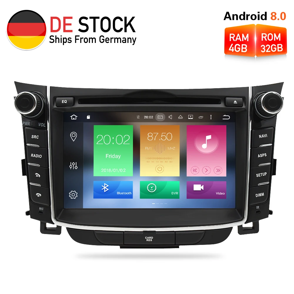

IPS Android 9.0 Car DVD Stereo Radio GPS Multimedia Player For Hyundai i30 Elantra GT 2012 2013 2014 2015 2016 Auto Navigation