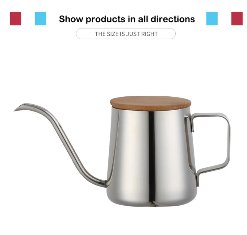 

250ml 350ml Stainless Steel Teapot Drip Coffee Pot Long Spout Kettle Cup Home Kitchen Tea Tool gooseneck kettle