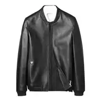 Fashion Leather Bomber Jacket Pure Leather Coat Genuine Leather Mens Jacket Collar Man Real Leather Jacket 2018 New Winter Coat