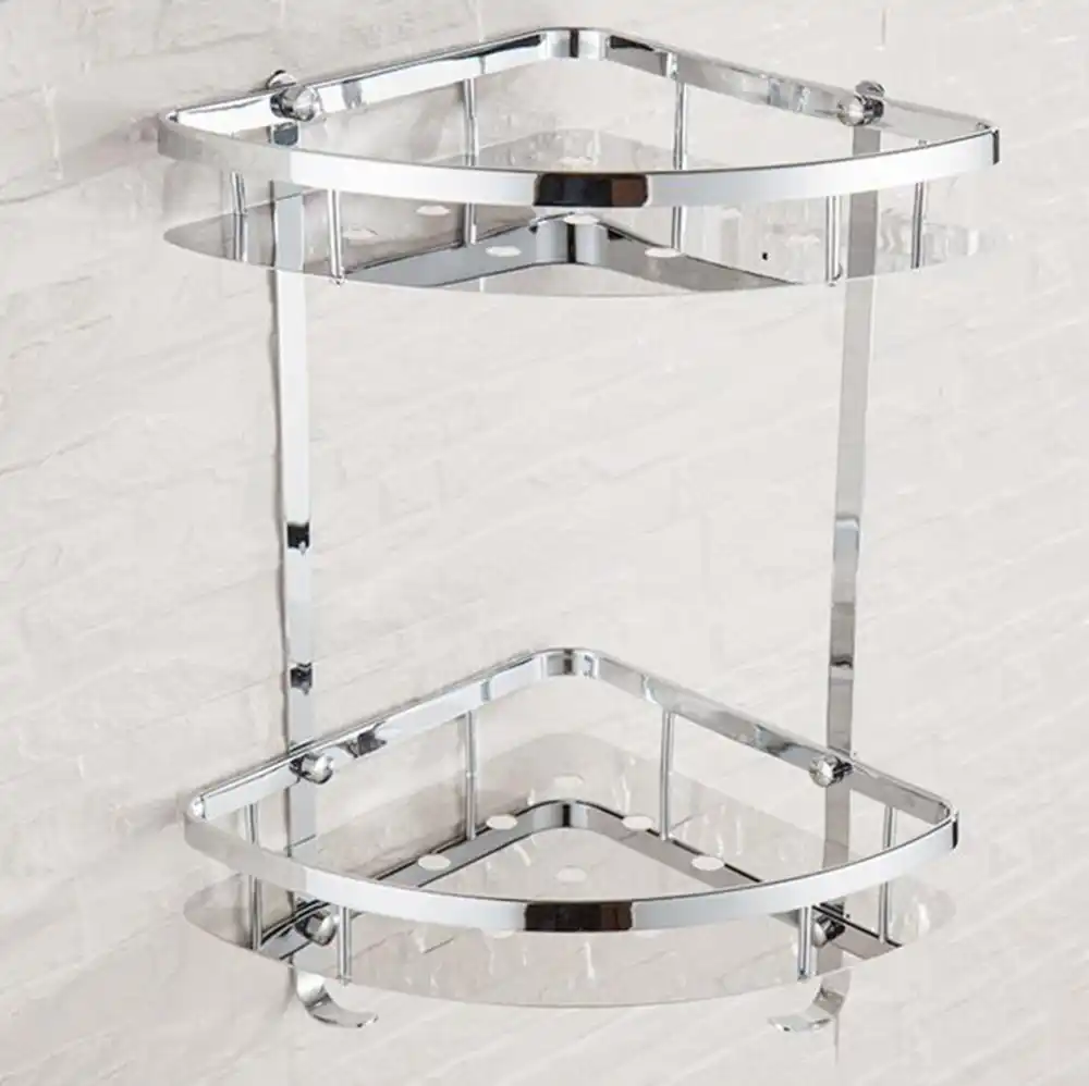 Bathroom Corner Shelves Brushed Nickel Stainless Steel Wall Mount
