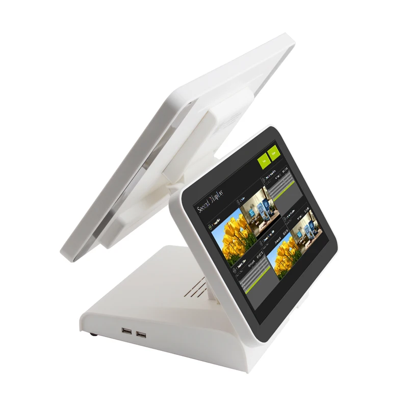 

point of sale pos system double display pos terminal dual screen all in one epos system
