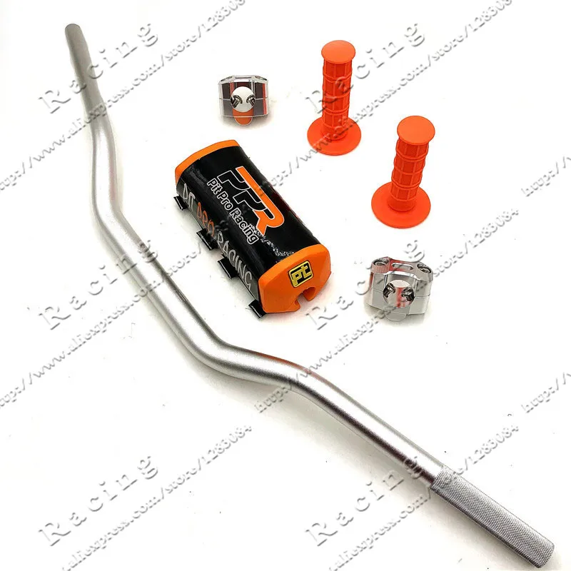 Pit Pro гоночная защитная подушка на руль с ручкой ручки руля зажим бар 1-1/" Пита велосипед мотоцикл для мотокросса руль серебро