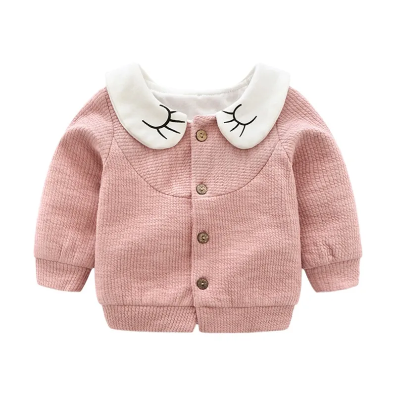 Милое детское пальто; Осенняя хлопковая одежда с длинными рукавами; пальто; Красивая куртка для девочек с героями мультфильмов; куртка для маленьких девочек - Цвет: Розовый