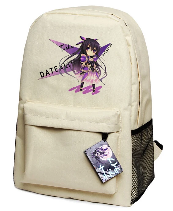 Japan anime DATE A LIVE figure beige Unisex Canvas Zipper leisure bag backpack School Travel Free Shipping | Багаж и сумки