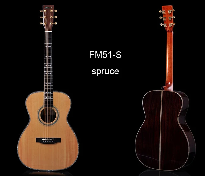 MF51 Акустическая гитара Манна из твердой древесины OM Размер полная ra acustica есть