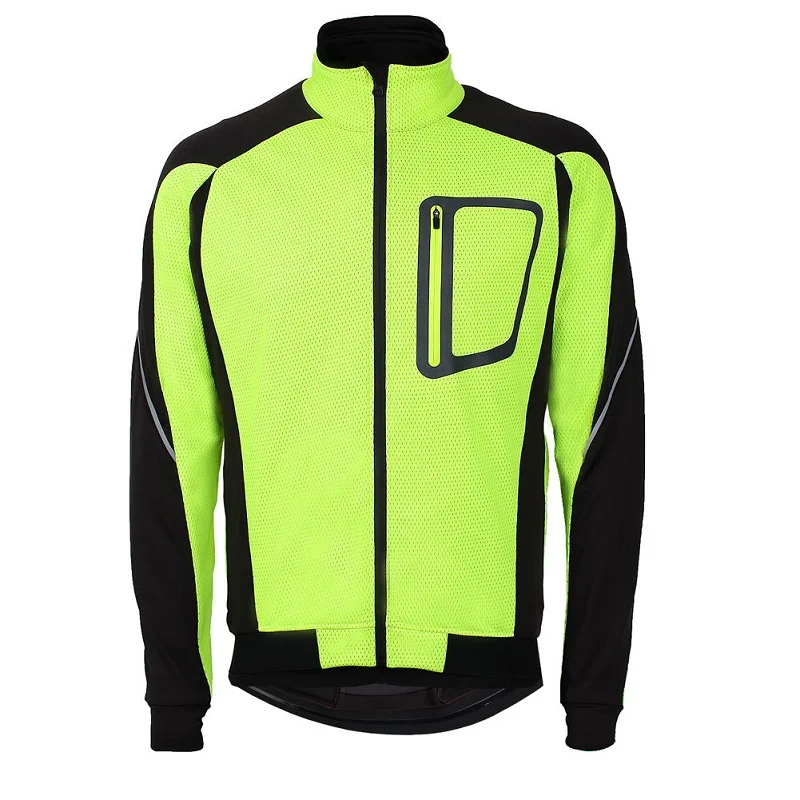 Zealtoo мужские Ropa Ciclismo ветровки для велоспорта водонепроницаемое пальто сохраняет тепло зеленый синий красный черный зимняя одежда для велоспорта - Цвет: Зеленый