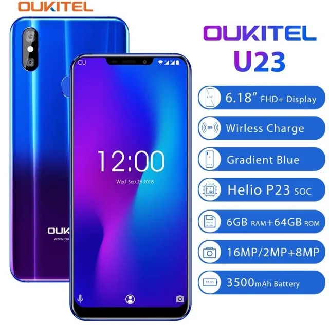 Оригинальный OUKITEL U23 4G мобильный телефон Android 8 1 6 ГБ Оперативная память 64 Гб