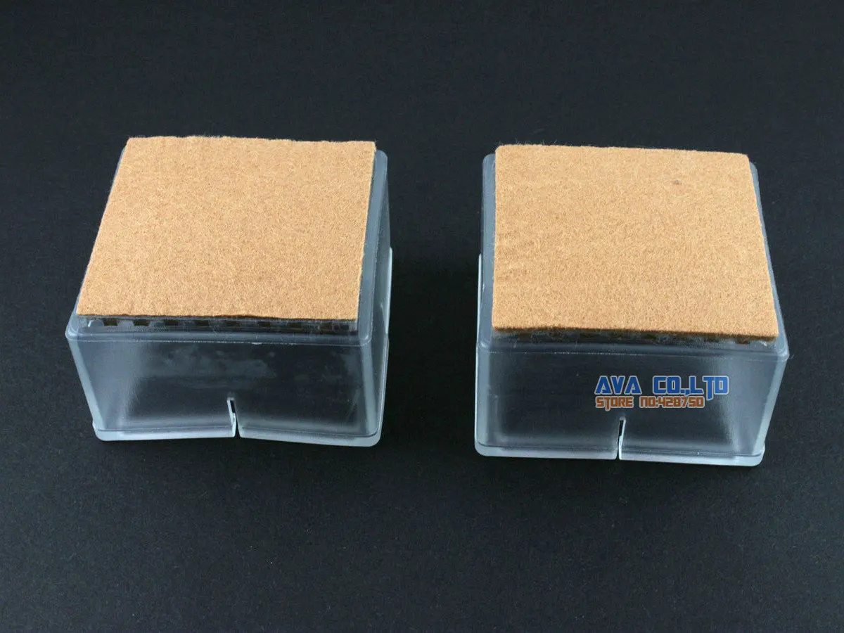 8 Pcs 45*45mm Chair Leg Cap Rubber Feet Protector Pad Cover Square Felt Base