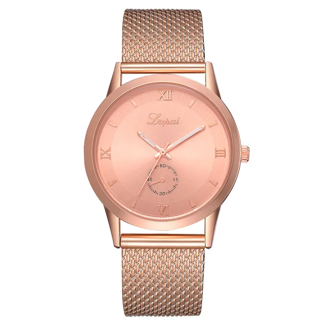 Luxury Fashion Women Watches Rose Gold Alloy Belt Mesh Quartz Wristwatch Elegant Luxury Fashion Women Watches Rose Gold Alloy Belt Mesh Quartz Wristwatch Elegant