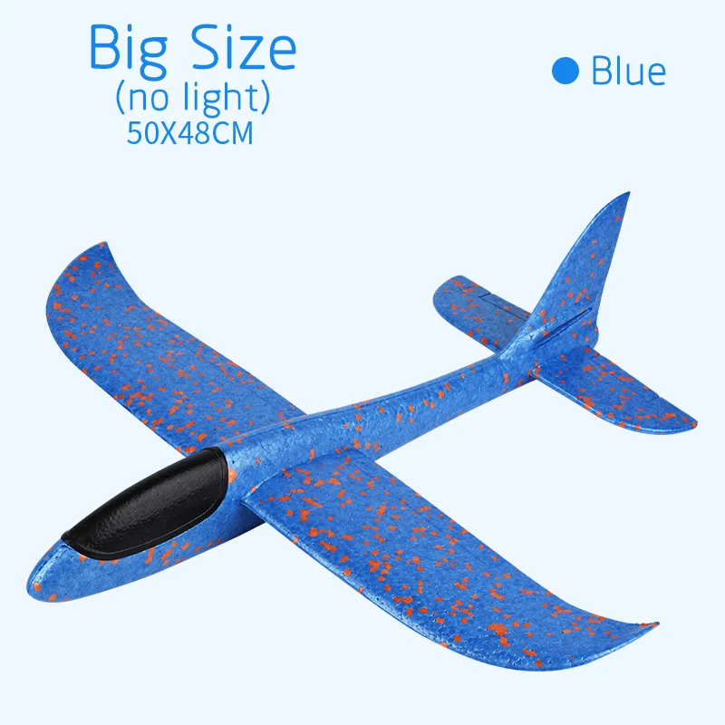 48 см ручной бросок самолет EPP планер из пеноматериала Запуск планер модель самолета на открытом воздухе забавные игрушки - Цвет: Big Size-Blue