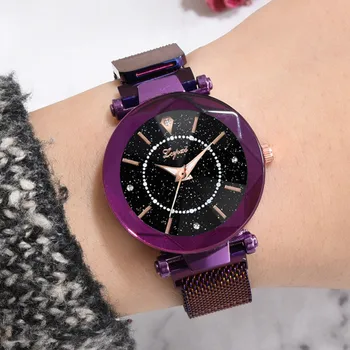 

Luxury Watch Women Rose Gold Stainless Steel Starry Sky Crystal Watch Gift for Women Fashion Waterproof Wrist Watches Ladies