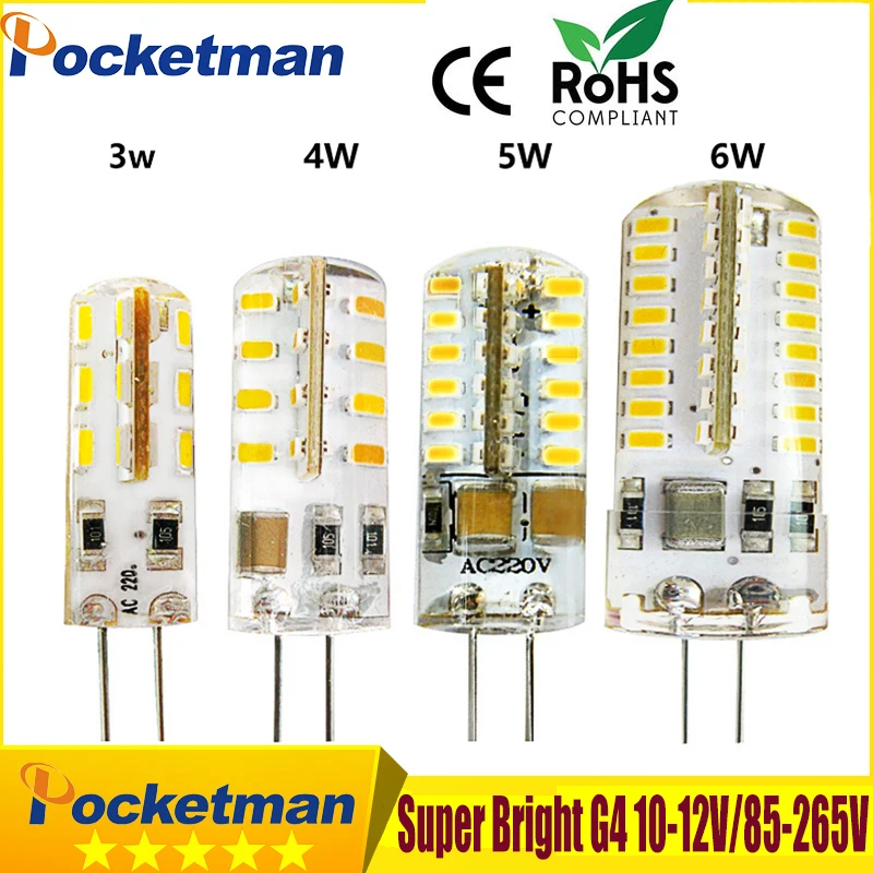 G4 Светодиодный светильник SMD 3014 DC 12 В/AC 220 В 110 В 1 Вт 5 Вт 6 Вт 7 Вт Замена 30 Вт/60 Вт галогенная лампа 360 Угол луча СВЕТОДИОДНЫЙ лампада лампа 1 шт. zk35