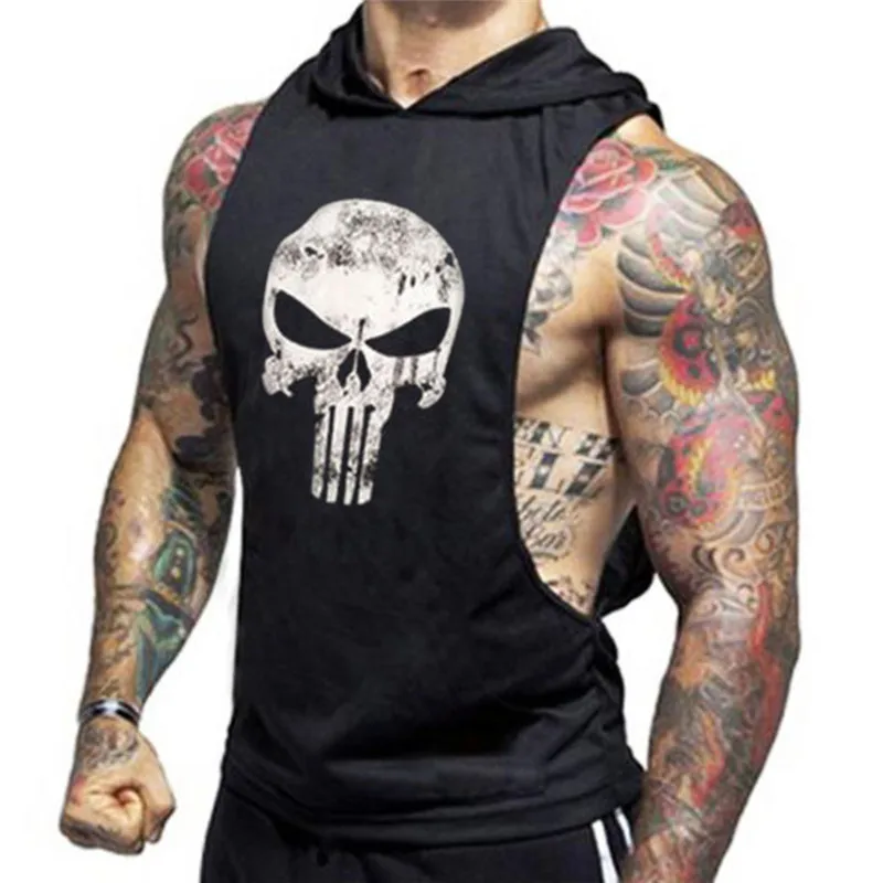 

2019 Mens Cotton Hoodie Sweatshirts fitness clothes bodybuilding tank top men Sleeveless Trend Tees Shirt Casual vest size M-2XL