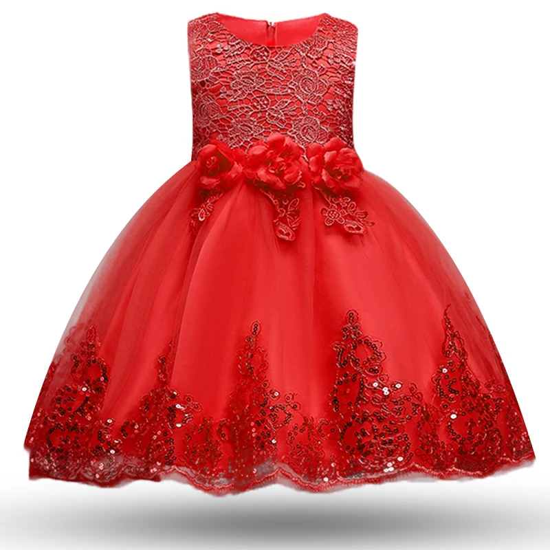 Кружевное вечернее платье с блестками; платье-пачка принцессы; детская одежда с цветочным узором для девочек; детская праздничная одежда для девочек