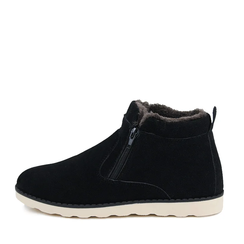 

Big Size winter boots men warm shoes 2018 Top Fashion New Casual with short plush ankle snow boots zipper men shoes