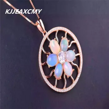 

KJJEAXCMY boutique jewelry,Multicolored jewelry natural Opal Pendant 925 female Silver Rose Gold Plated fine style