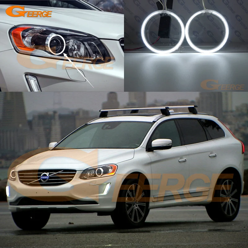 

For Volvo XC60 2014 2015 2016 XENON HEADLIGHT Excellent angel eyes Ultra bright illumination CCFL Angel Eyes kit Halo Ring