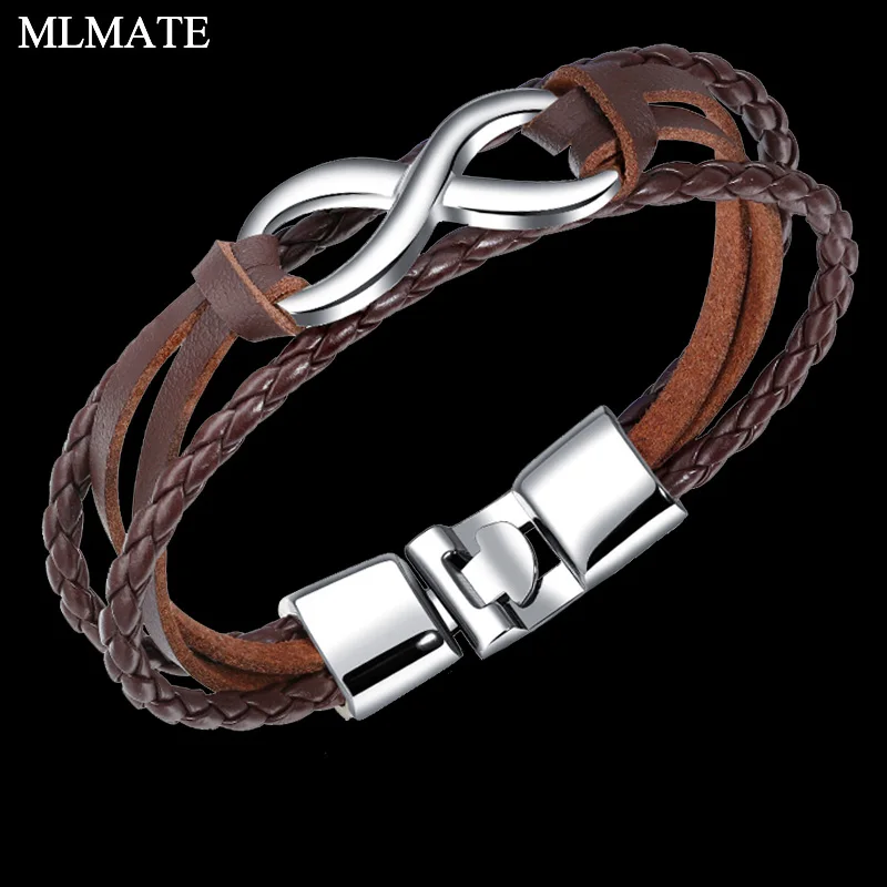 

Vintage Fashion Infinite Multilayer Leather Bracelets Love 8 Infinity Bracelet for Women Men Charm Jewelry Accessories