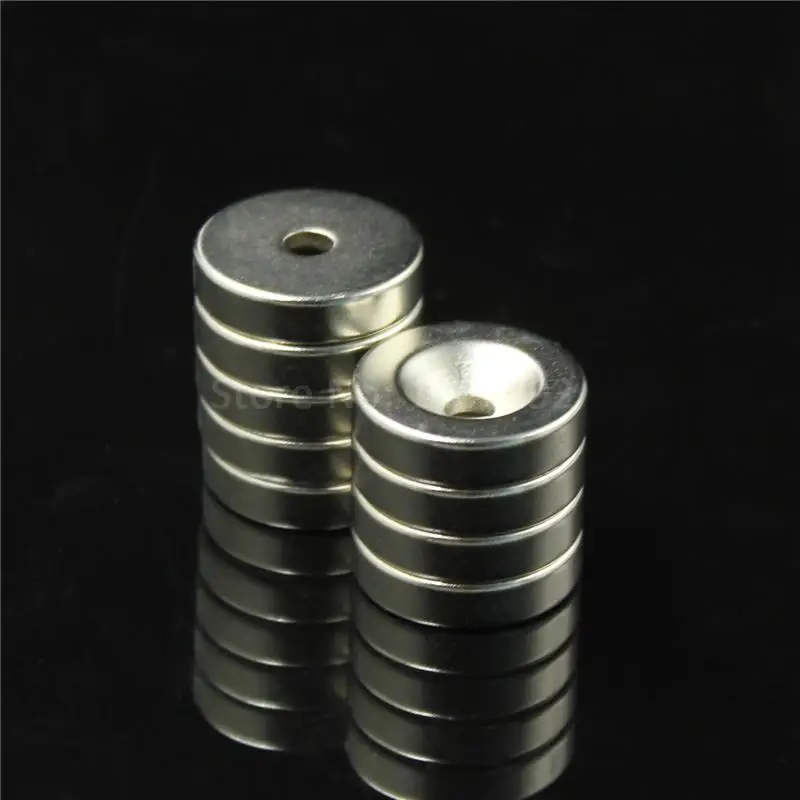 20 штук 40x10 мм отверстие: 6 мм супер сильные Круглые неодимовые кольцо с потайной головкой редкоземельные магниты N50