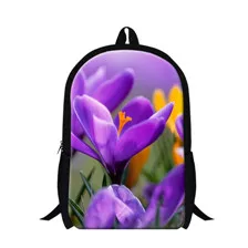 Flower Printing Womens Canvas Backpacks School Bags For Teenagers 