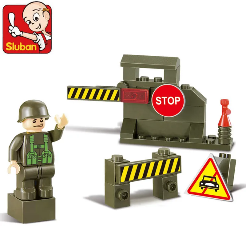 

Sluban M38-B0291 Scale Models 3D DIY Blocks Army Toy Forward Outpost Action Figure Educational Toys for Children