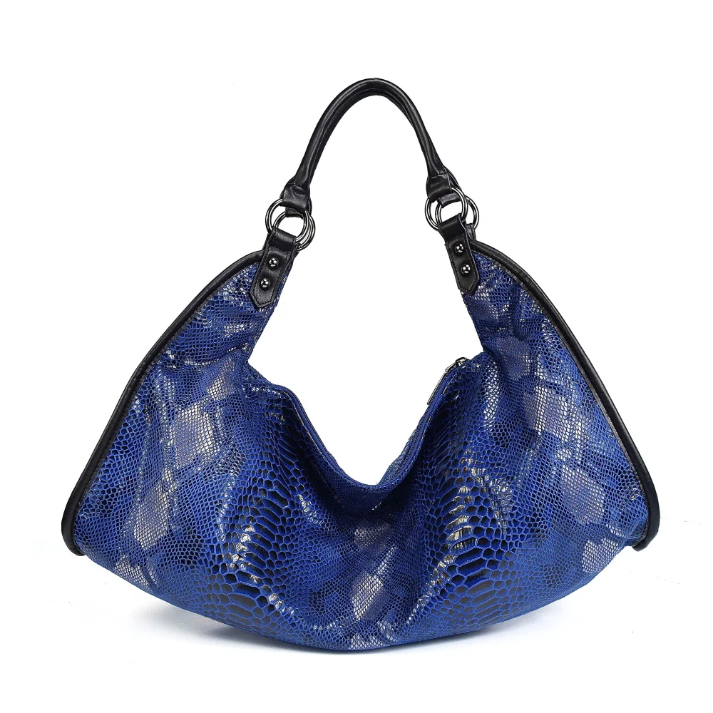 

Brand Designer Hobos Fashion Women Shoulder Bag Female PU Leather Handbag Retro Ladies Crossbody Bag Large Serpentine Tote Bag