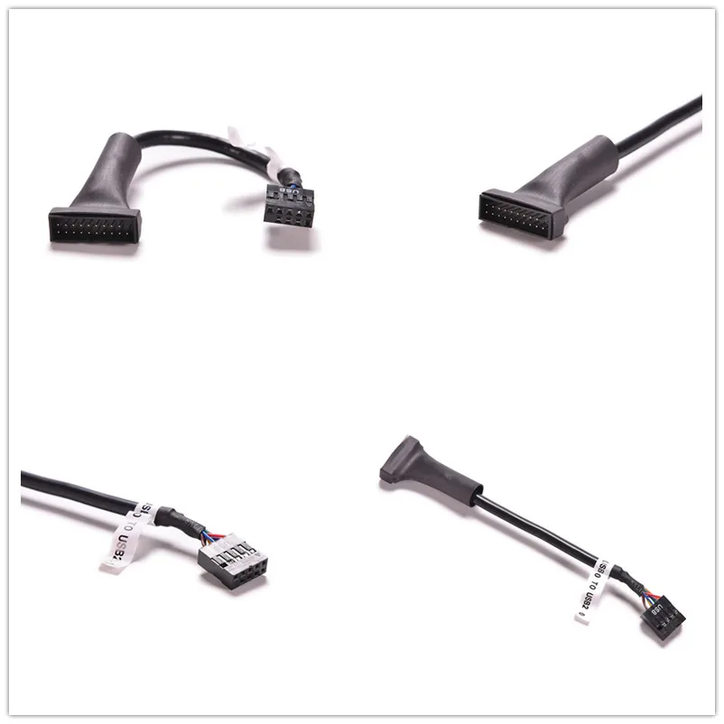 JETTING USB 2 0 9Pin материнская плата Женский к 20Pin 3 Корпус Мужской адаптер кабель черный