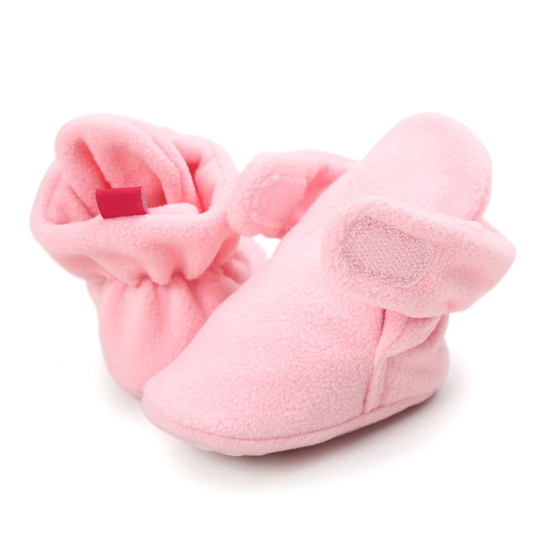 Детская обувь из искусственного флиса; пинетки для новорожденных; обувь для малышей; Зимние теплые детские ботинки для мальчиков и девочек; Нескользящие тапочки