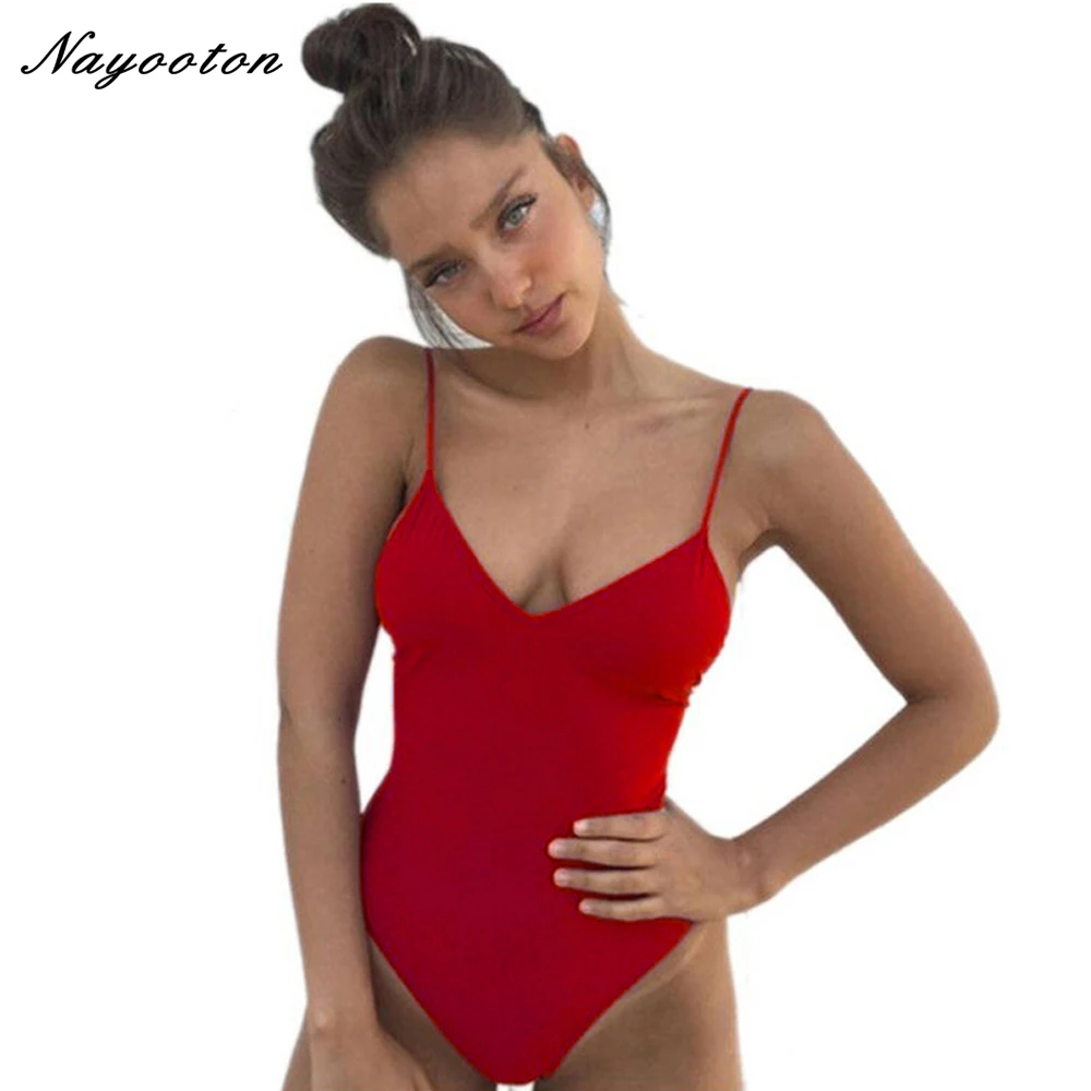 

Simple Sexy Design One piece women swimsuit 9 Pure colour bodysuit swimwear high-quality high waisted bathing suits monokini