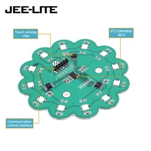 RGB светодиодный модуль потока емкостная сенсорная кнопка WS2812B TTP224 DIY водный светильник для Arduino AVR Светодиодный точечный интегрированный драйвер
