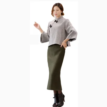 

Fashionable Ladies Short Woolen Coat Women Chinese Loose Coat Women's Big Flare Sleeve Female Cloak Winter Collection Hot