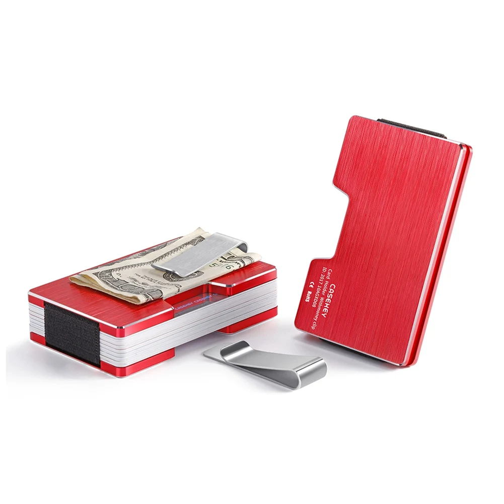 

Men Wallet Aluminum Alloy Money Clip Wallet RFID Blocking Slim Cash Credit Card Holder Purse DOD886