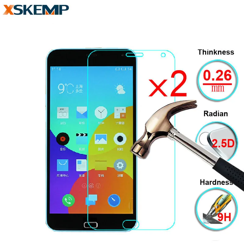 2 шт. 0 26 мм 9H 2.5D закаленная фотовспышка для Meizu MX6 Pro 6 Meilan E 3 U20 U10 Note 5 металлический