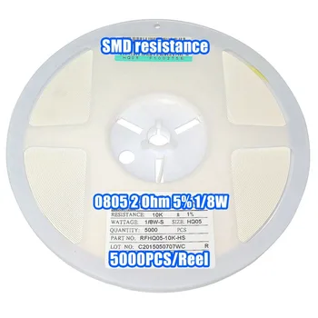 

1 Reel 0805 2R 2 Ohm 5% 1/8W SMD Resistance 5000PCS/Reel